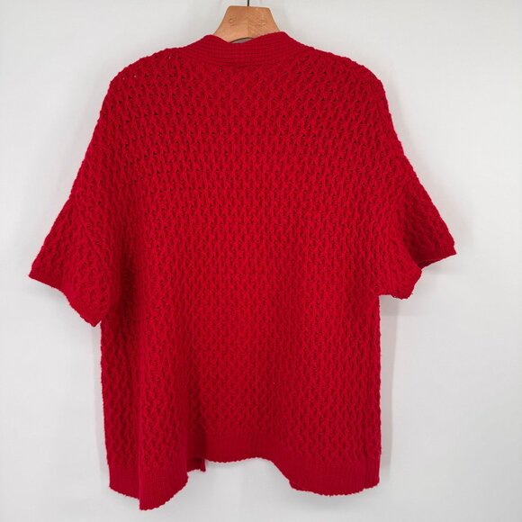 Coldwater Creek Womens Open textured Cardigan Sweater Red size 1X Wool Cotton - Picture 7 of 12